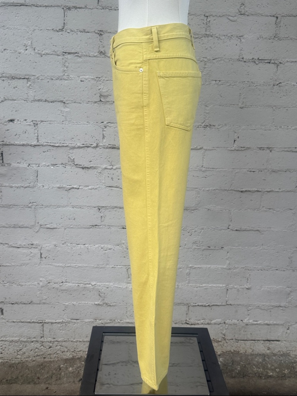 Agolde Pinch Waist High Rise Jeans Lemon Yellow Size 26 - Picture 7 of 16